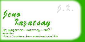 jeno kazatsay business card